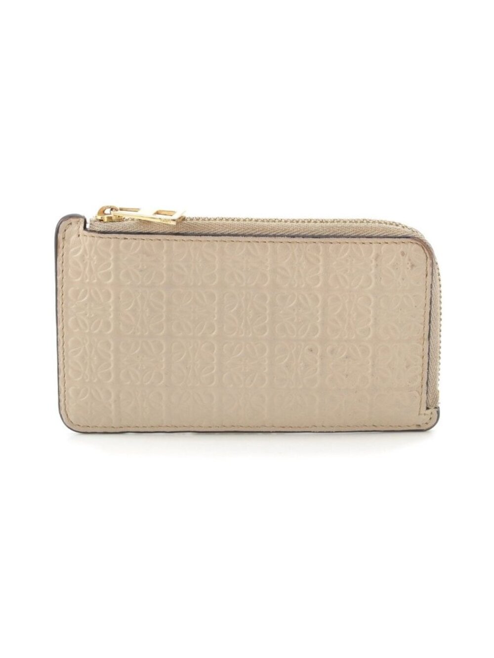 Loewe Leather Repeat Anagram Fragment Case Coin Purse Card Beige